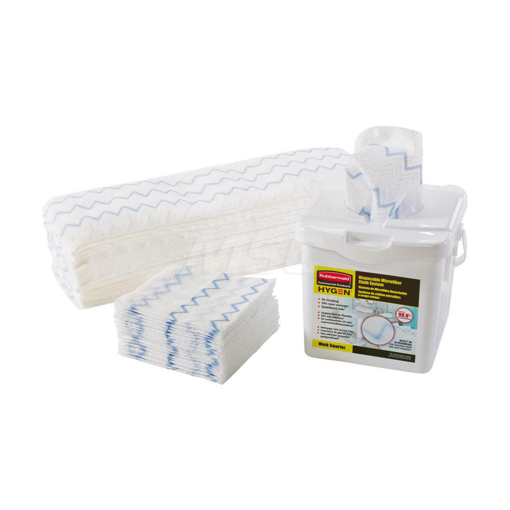 Rubbermaid HYGEN Disposable Microfiber Cloth/Rag/Towel Charing Bucket, White - 2135007