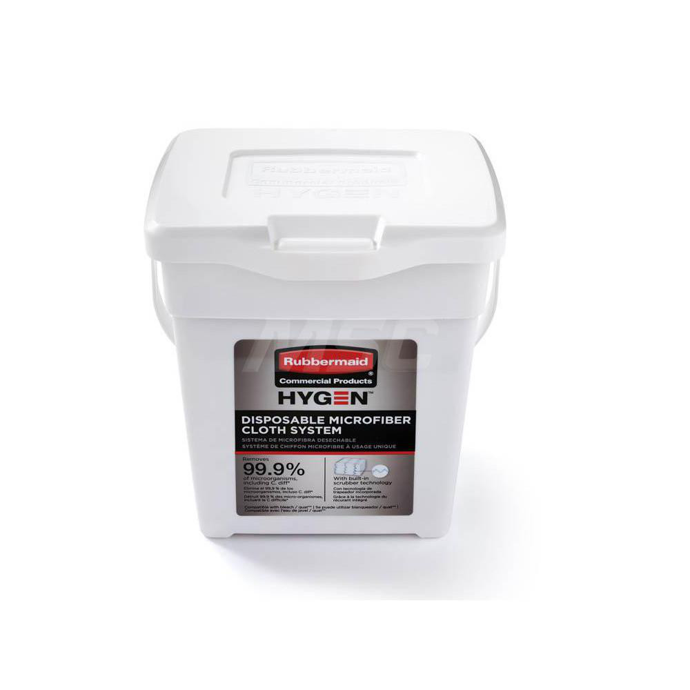 Rubbermaid HYGEN Disposable Microfiber Cloth/Rag/Towel Charing Bucket, White - 2135007