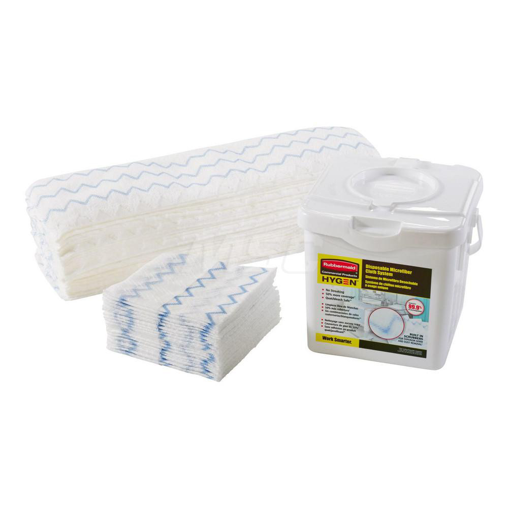 Rubbermaid HYGEN Disposable Microfiber Cloth/Rag/Towel Charing Bucket, White - 2135007