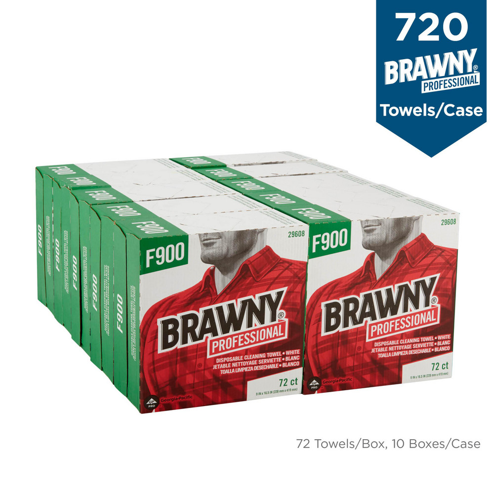 Brawny Professional Brawny Professional F900 Disposable Cleaning Towels, Tall Box, White - 29608