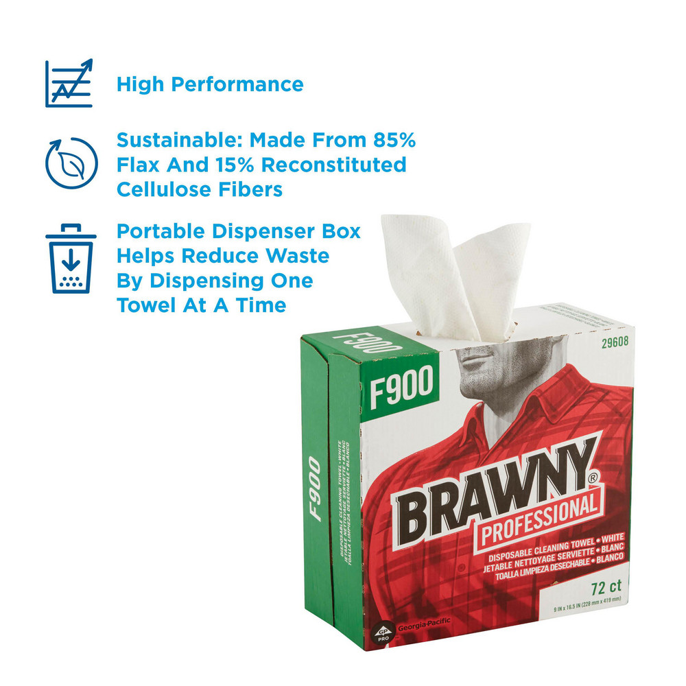 Brawny Professional Brawny Professional F900 Disposable Cleaning Towels, Tall Box, White - 29608