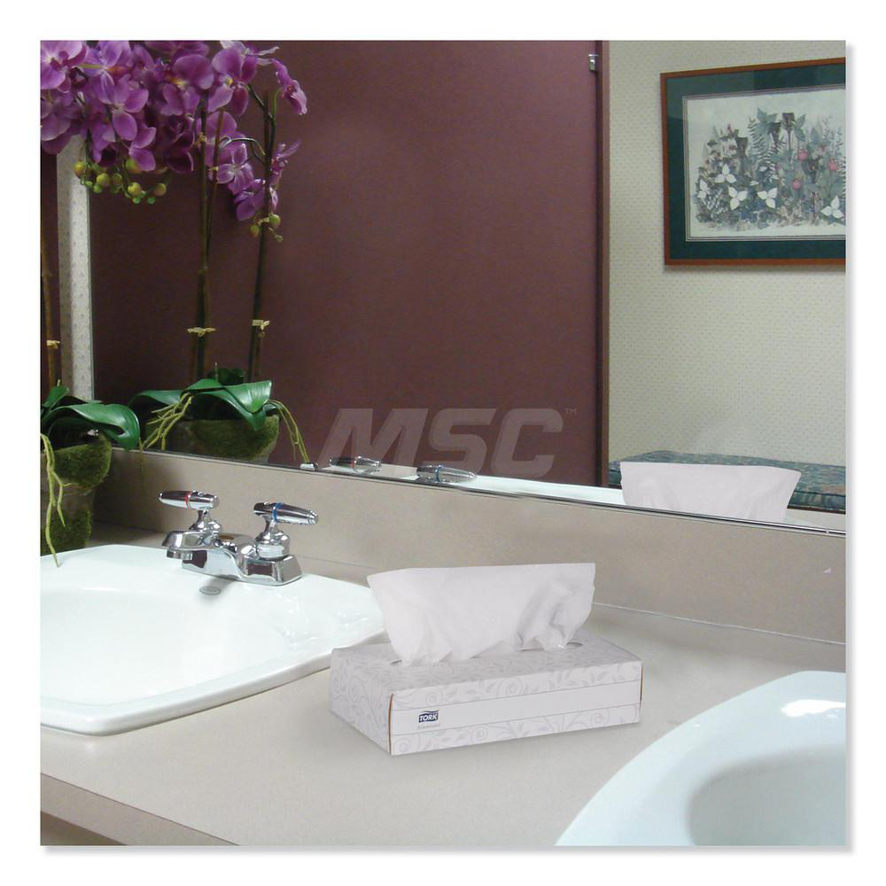 Tork Facial Tissue: Flat Box, Yes, 100, White - TRKTF6810