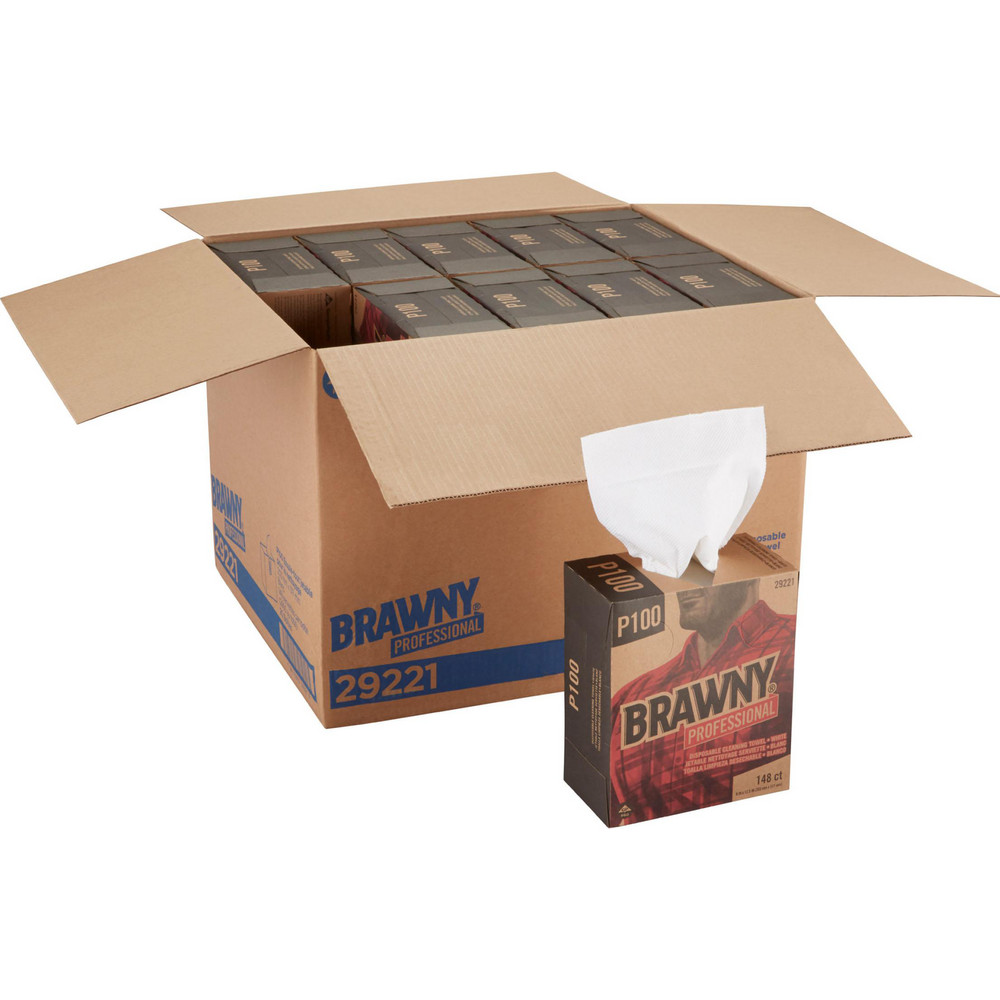 Brawny Professional Brawny Professional P200 Disposable Cleaning Towels, 1/4-Fold, Whitee - 29221
