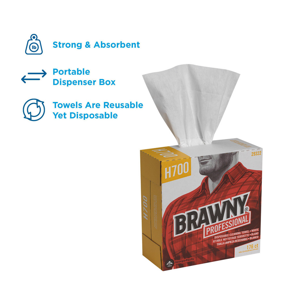 Brawny Professional Brawny Professional H700 Disposable Cleaning Towels, Tall Box, White - 29322