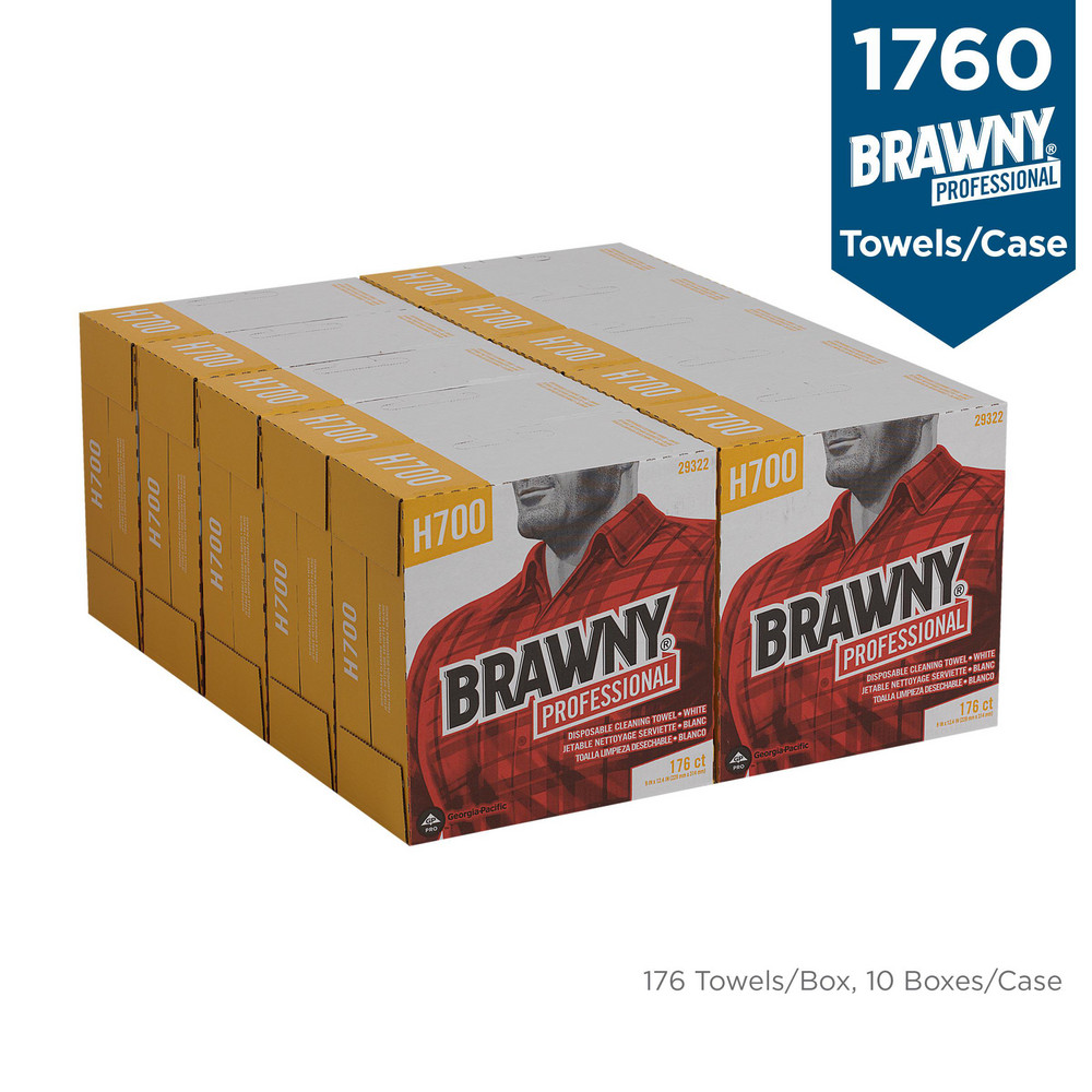 Brawny Professional Brawny Professional H700 Disposable Cleaning Towels, Tall Box, White - 29322