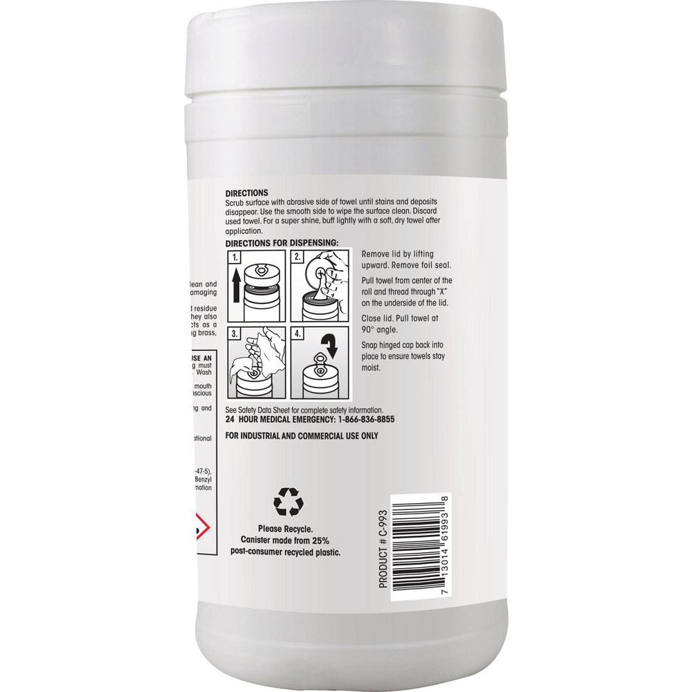 Claire Claire   Stainless Steel Cleaner Wipes: Pre-Moistened, 40 Ct - CGC993