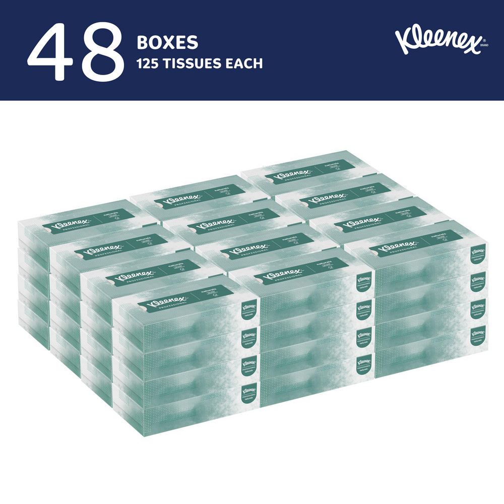 Kleenex Kleenex Professional Naturals Facial Tissue for Business (21601), Flat Face Tissue Box, 2-ply - 21601