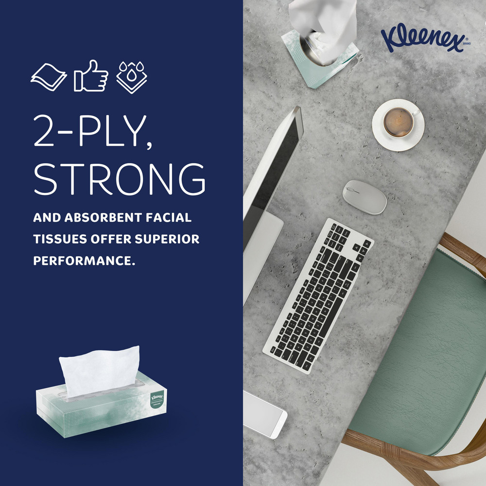 Kleenex Kleenex Professional Naturals Facial Tissue for Business (21601), Flat Face Tissue Box, 2-ply - 21601