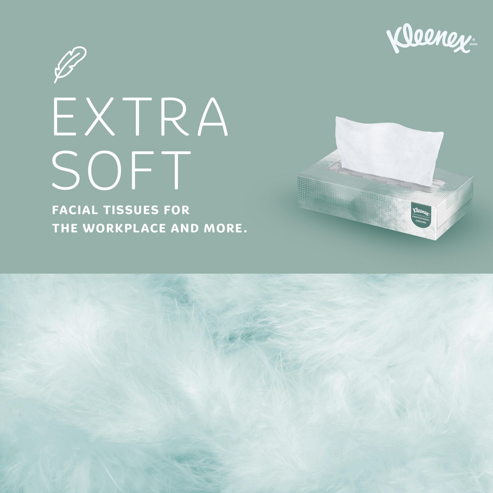 Kleenex Kleenex Professional Naturals Facial Tissue for Business (21601), Flat Face Tissue Box, 2-ply - 21601