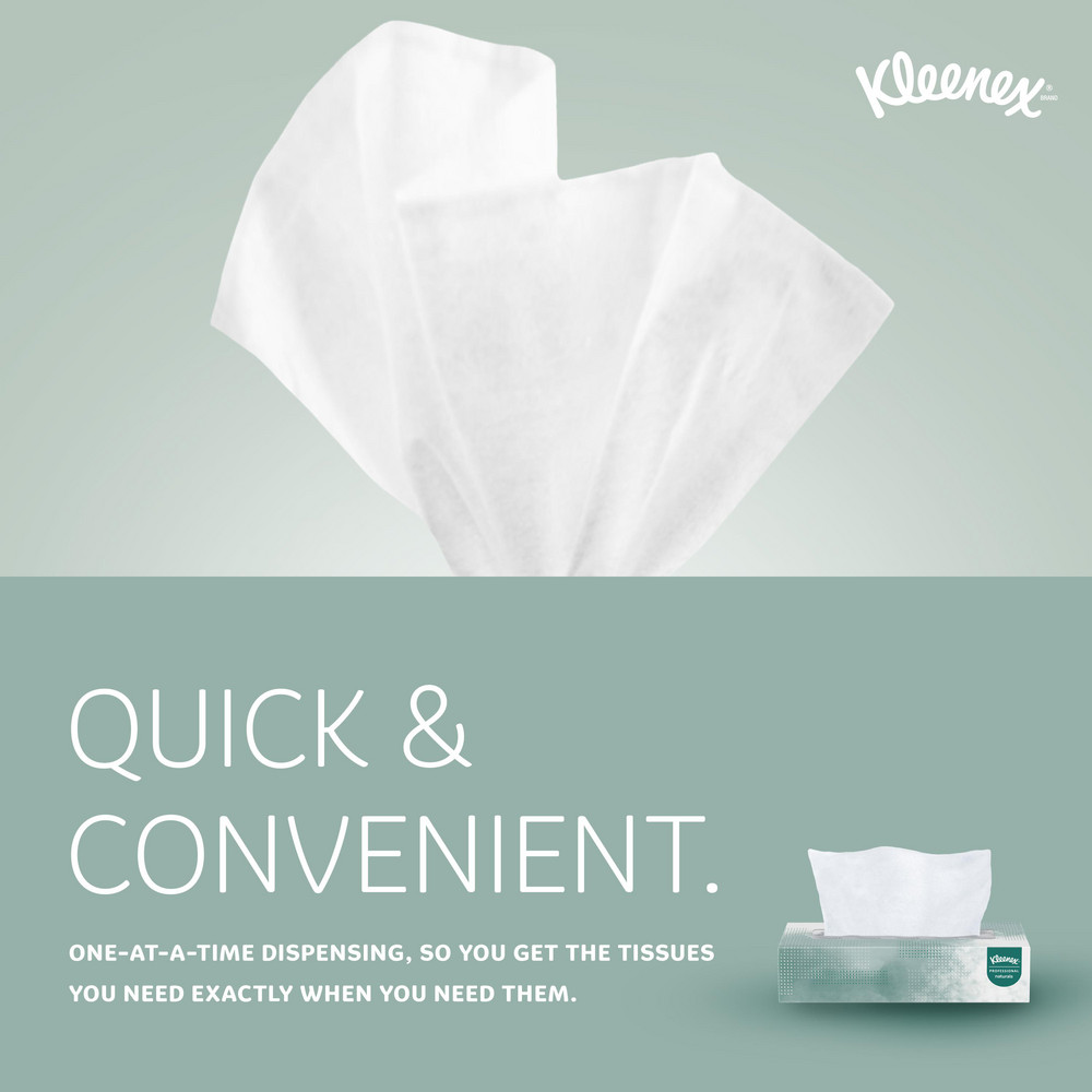 Kleenex Kleenex Professional Naturals Facial Tissue for Business (21601), Flat Face Tissue Box, 2-ply - 21601