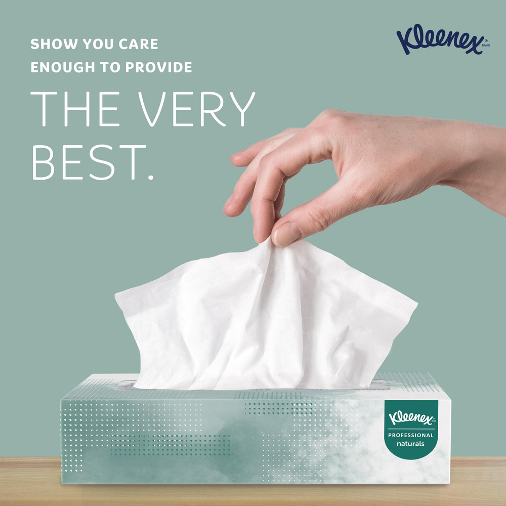 Kleenex Kleenex Professional Naturals Facial Tissue for Business (21601), Flat Face Tissue Box, 2-ply - 21601