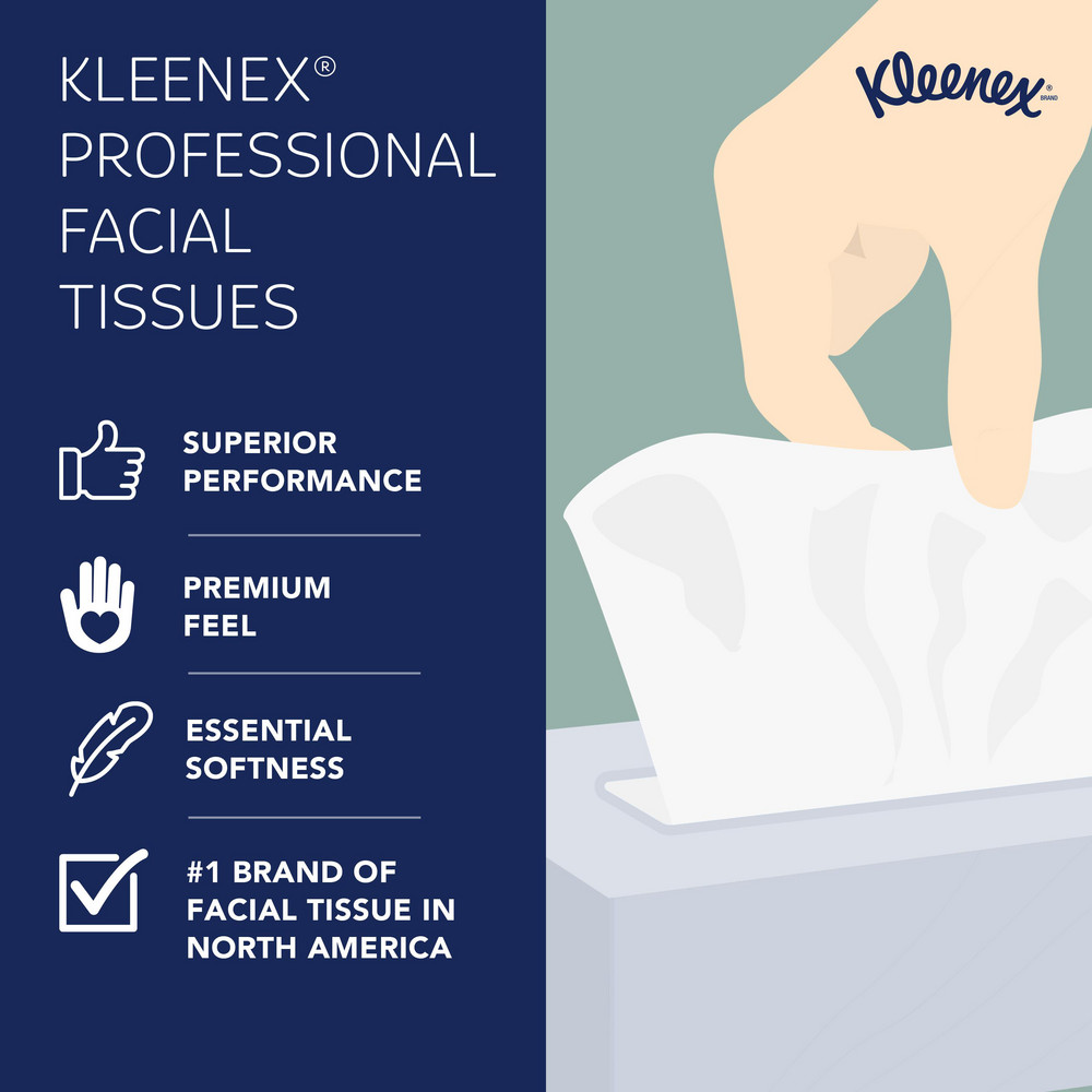 Kleenex Kleenex Professional Naturals Facial Tissue for Business (21601), Flat Face Tissue Box, 2-ply - 21601