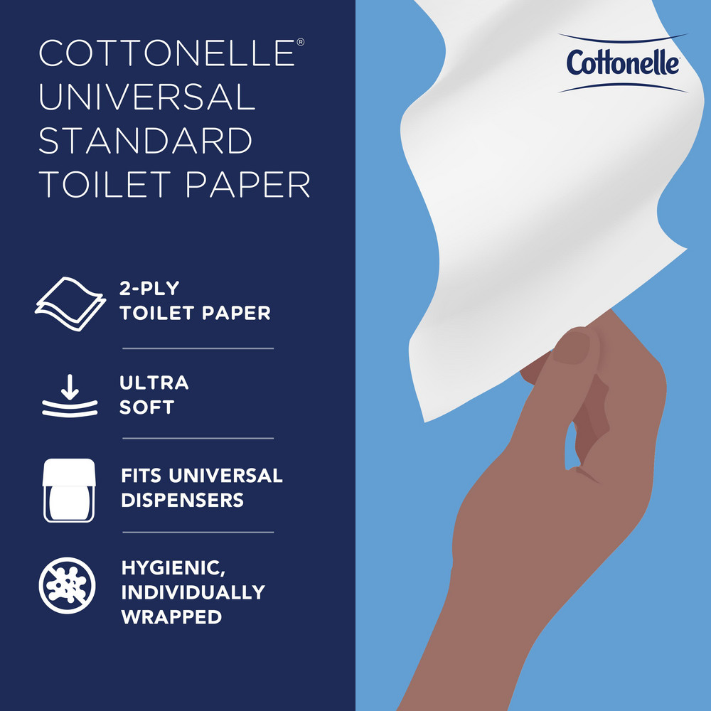 Cottonelle Bulk Toilet Paper: Standard Toilet Paper Rolls, 2-ply, White - 17713