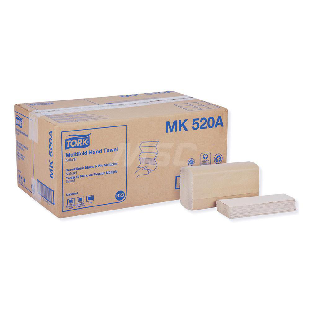 PRO-SOURCE Paper Towels: Single Fold, Pack, 1.000 Ply, Natural, Recycled Fiber - 45-MSCSFT16