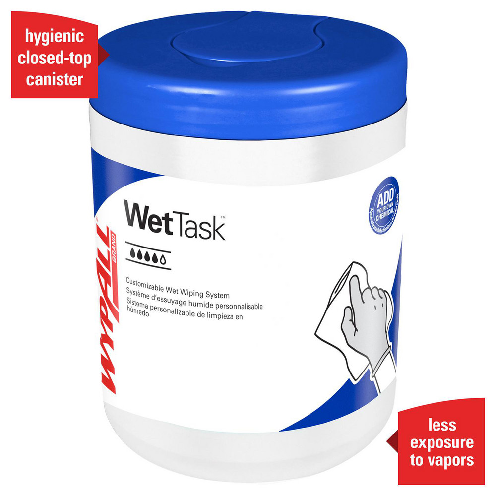 WypAll CriticalClean WetTask Wipers for Bleach, Disinfectants, & Sanitizers, Center-Pull Roll, Canister Included - 77320