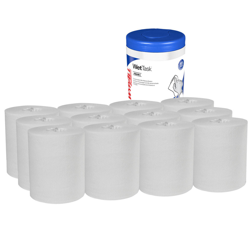WypAll CriticalClean WetTask Wipers for Bleach, Disinfectants, & Sanitizers, Center-Pull Roll, Canister Included - 77320