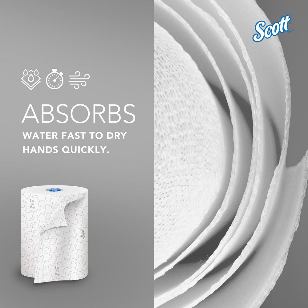 Scott Scott Pro Hard Roll Paper Towels (25702), For Use With Scott Pro Dispenser (Blue Core Only), Absorbency Pockets, White - 25702