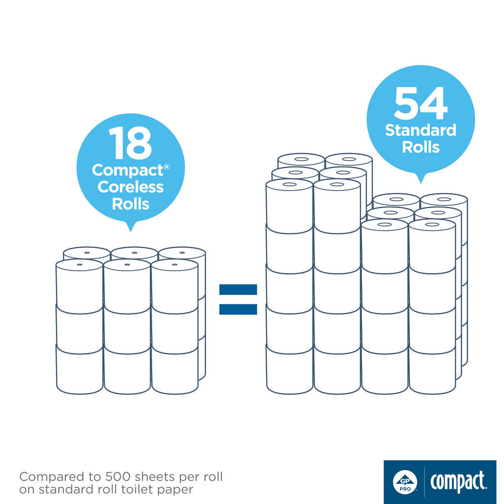 Georgia Pacific Compact Coreless 2-Ply Recycled Toilet Paper - 19378