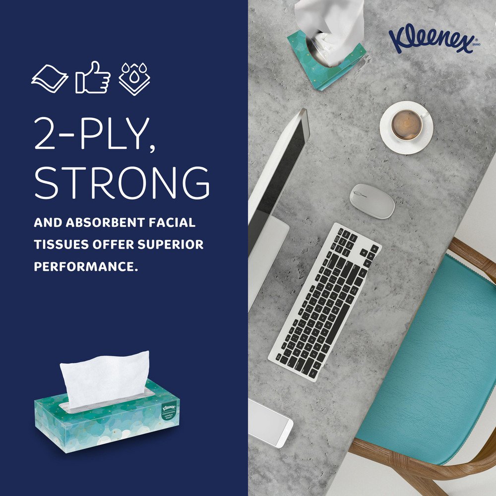 Kleenex Kleenex Facial Tissue for Business (21400), Flat Tissue Boxes - 21400