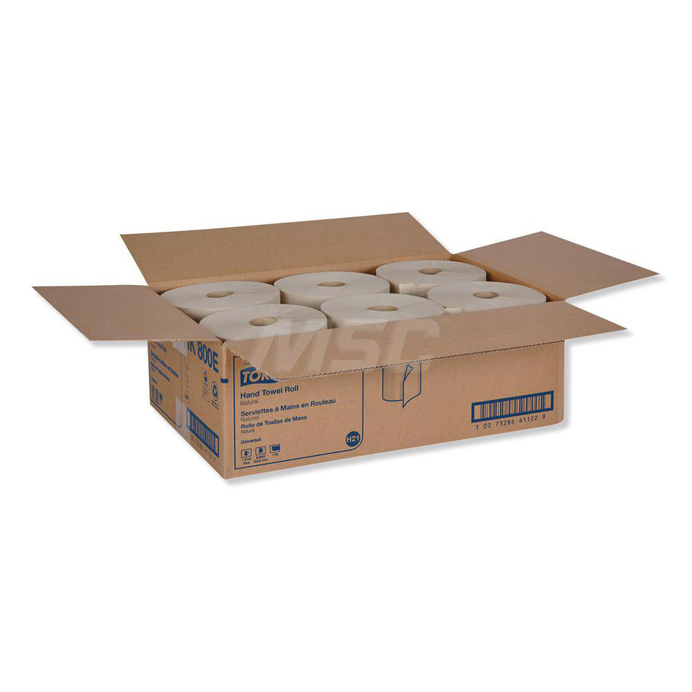 Tork Paper Towels: Hard Roll, Roll, 1 Ply, Recycled Fiber, Natural - TRKRK800E