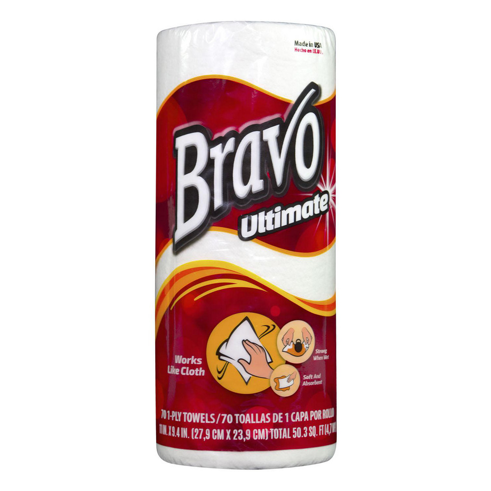 Sellars BRAVO Ultimate Paper Towels: Dry, 70 Sheets/Roll, Roll Towel, 9.4" x 11.0", White - 30600