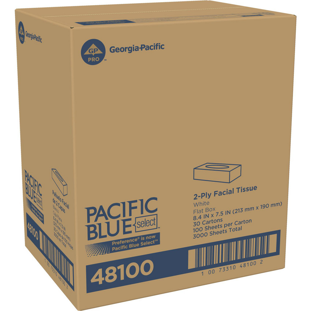 Georgia Pacific Pacific Blue Select 2-Ply Facial Tissue, Flat Box - 48100