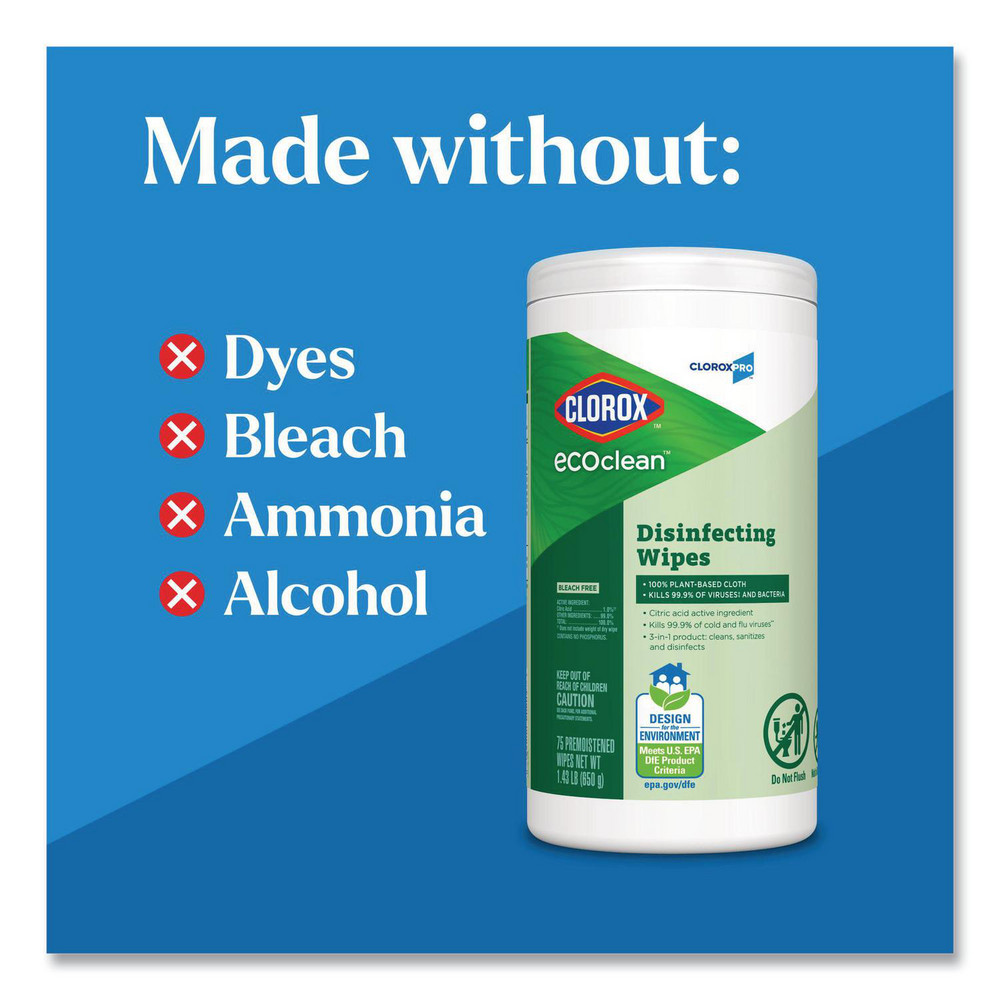 Clorox Clorox Disinfecting Wipes: Pre-Moistened, 75 Ct - CLO60605CT