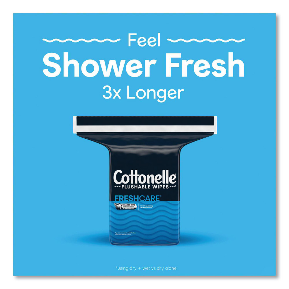 Cottonelle Fresh Care Flushable Cleansing Cloths, 1-Ply, 5 x 7.25, White, 168/Pack, 8 Packs/Carton - KCM10358CT