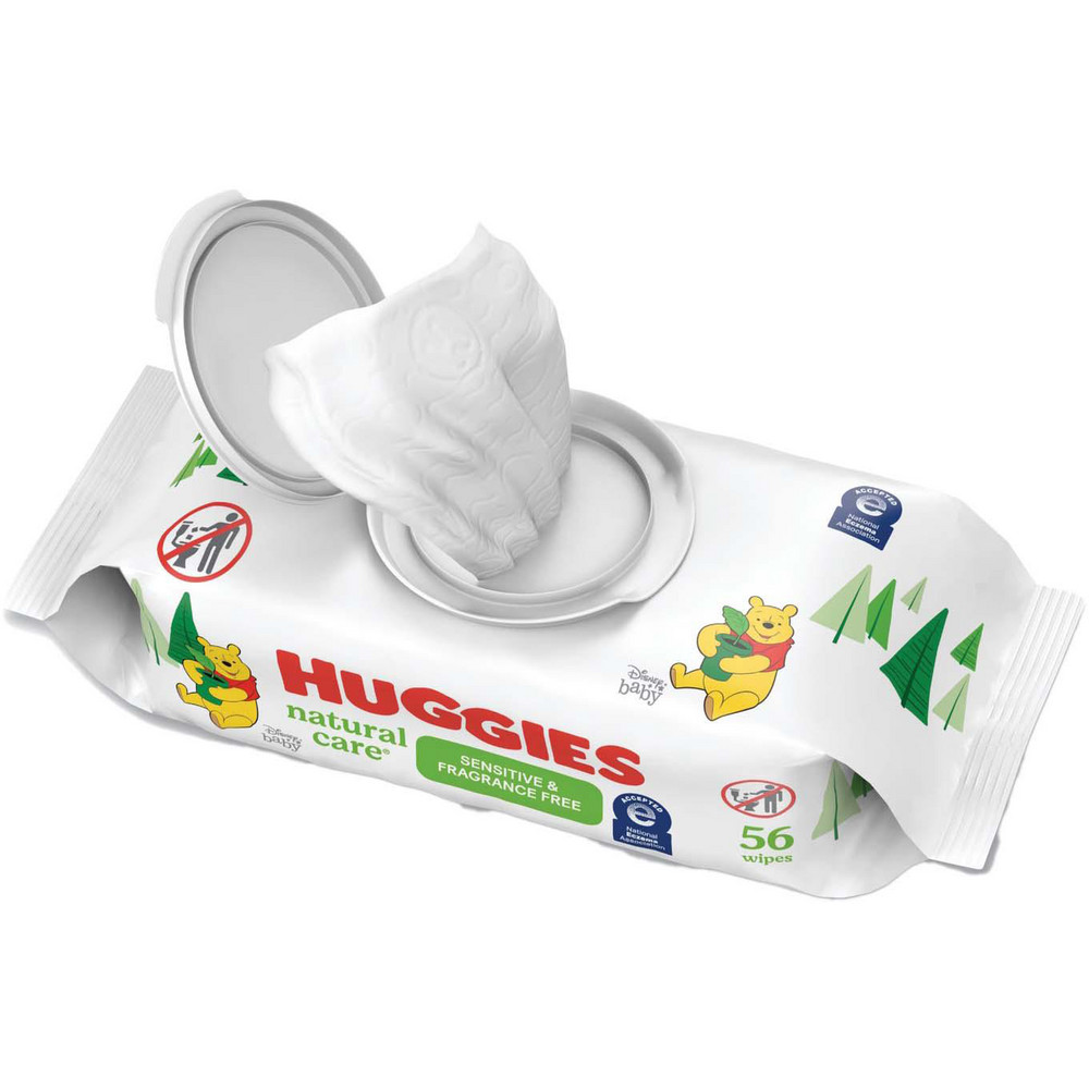 Huggies Natural Care Sensitive Baby Wipes, 1-Ply, 3.88 x 6.6, Unscented, White, 56/Pack, 8 Packs/Carton - KCM31803