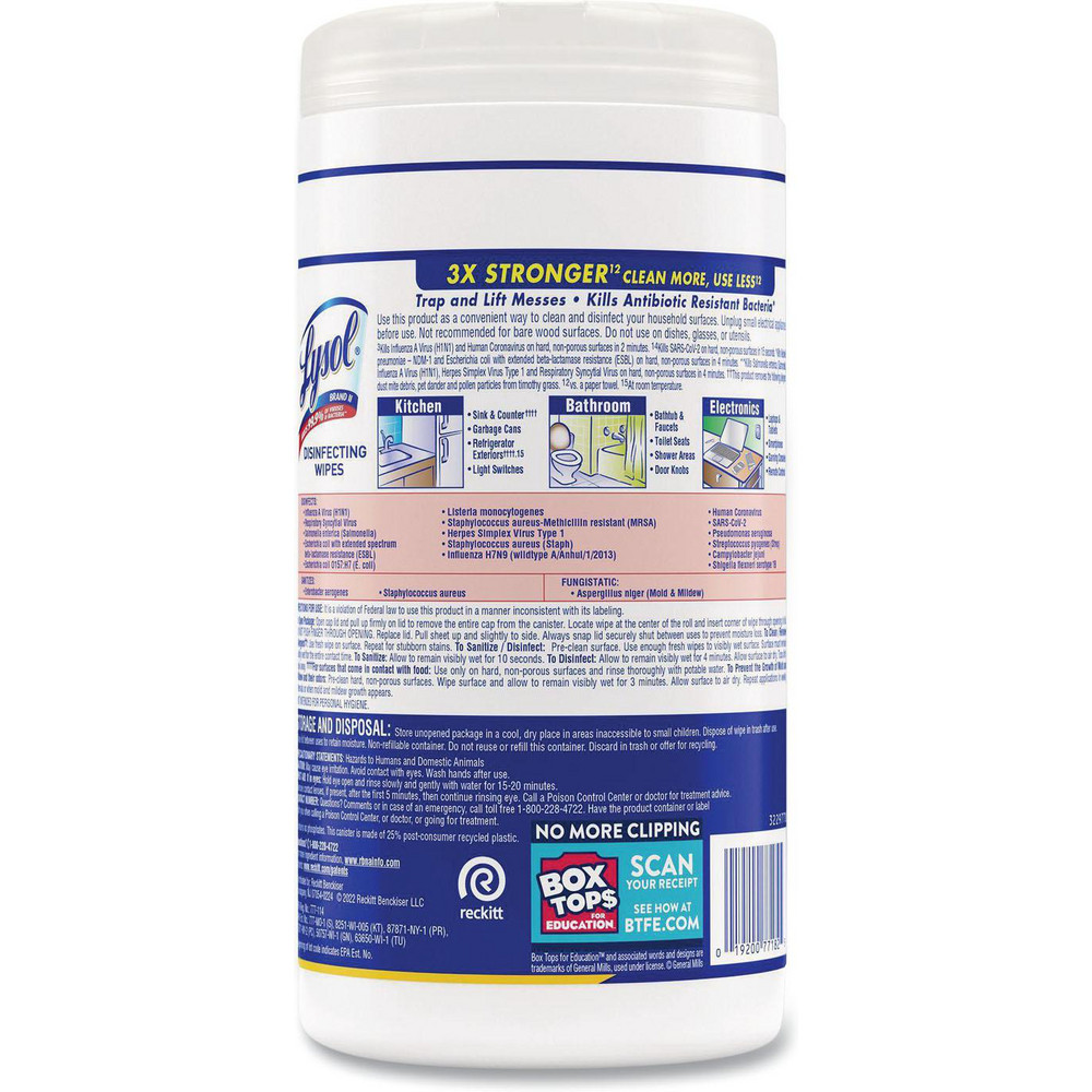 Lysol Disinfecting Wipes: Pre-Moistened, 80 Ct - RAC77182EA
