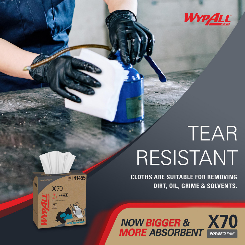 WypAll X70   Shop Towel/Industrial Wipes: Dry, 96 Ct - 41455