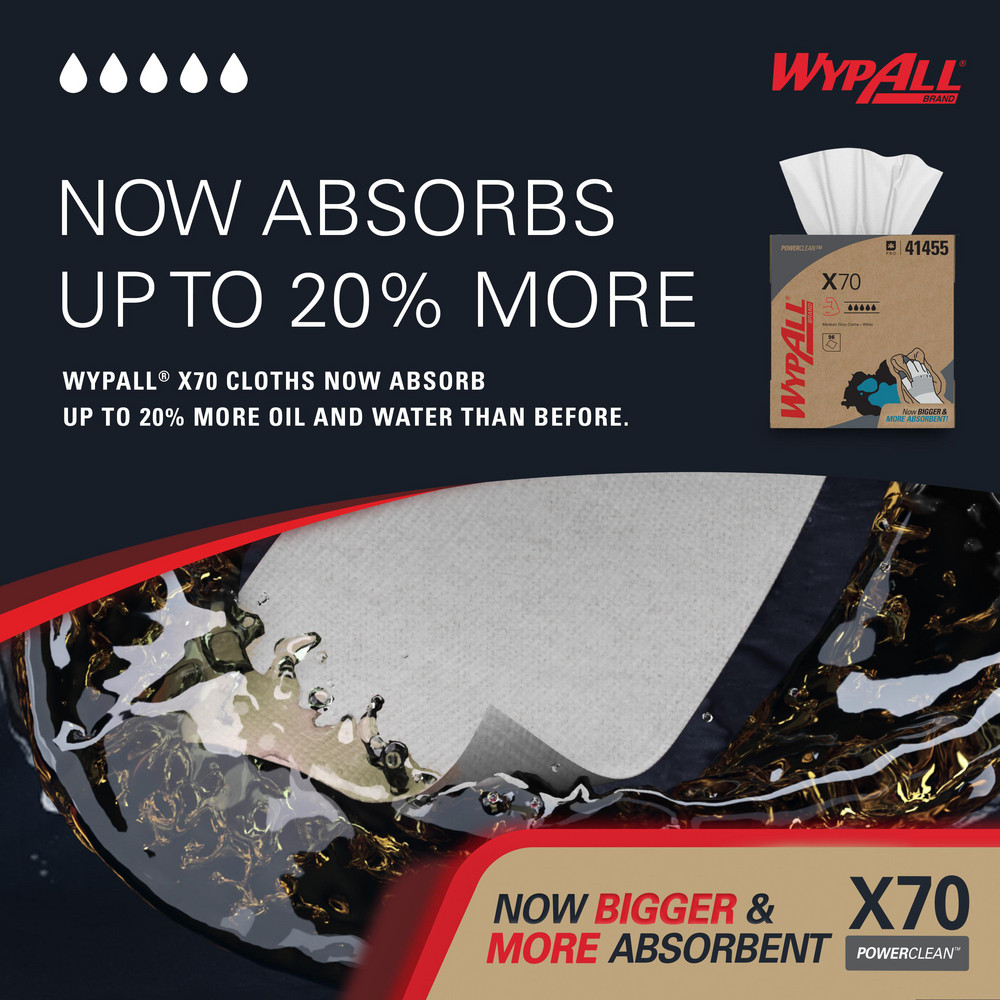 WypAll X70   Shop Towel/Industrial Wipes: Dry, 96 Ct - 41455