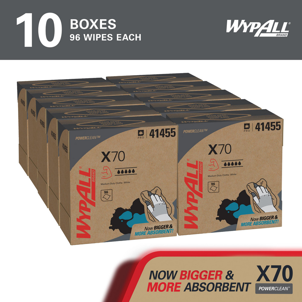 WypAll X70   Shop Towel/Industrial Wipes: Dry, 96 Ct - 41455