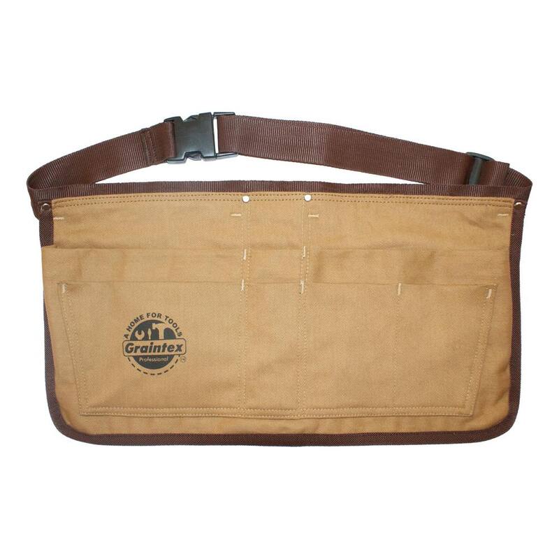 Graintex 12 in. 7-Pocket Canvas Waist Apron with Web Belt - CA1214