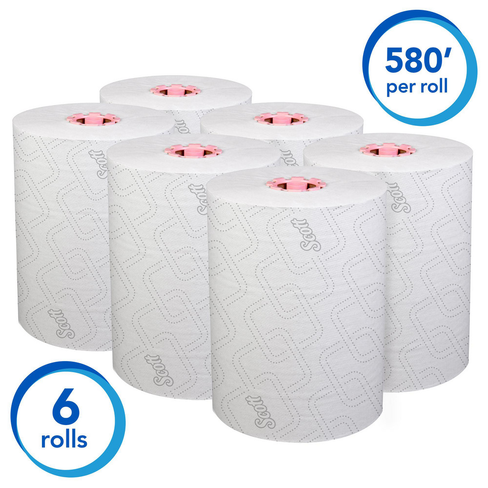 Scott Pro Slimroll Hard Roll Towels with Absorbency Pockets, for Pink Core Dispensers, White - 47032