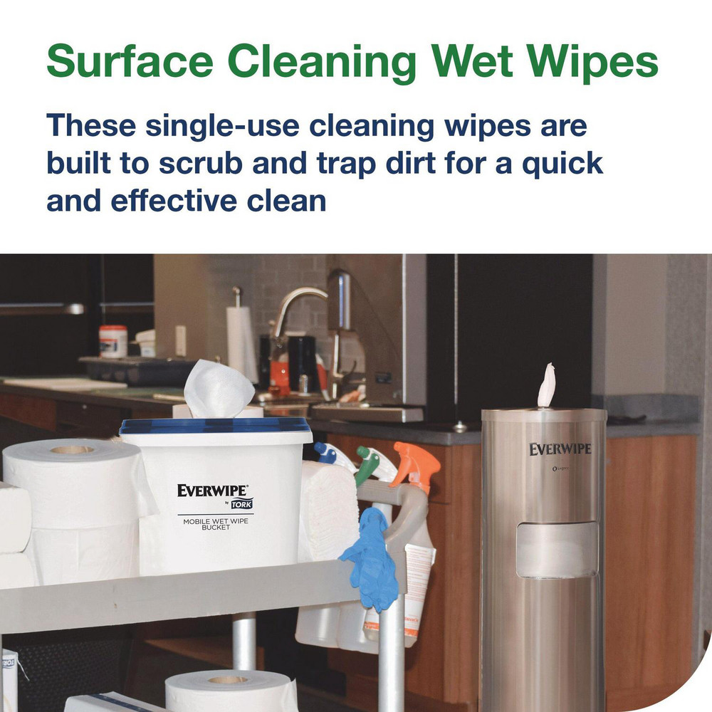 Tork Surface Cleaning Wet Wipe, 1-Ply, 6 x 6, Lemon, White, 900 Sheets, 4/Carton - TRK192830