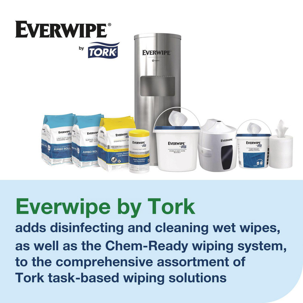 Tork Surface Cleaning Wet Wipe, 1-Ply, 6 x 6, Lemon, White, 900 Sheets, 4/Carton - TRK192830