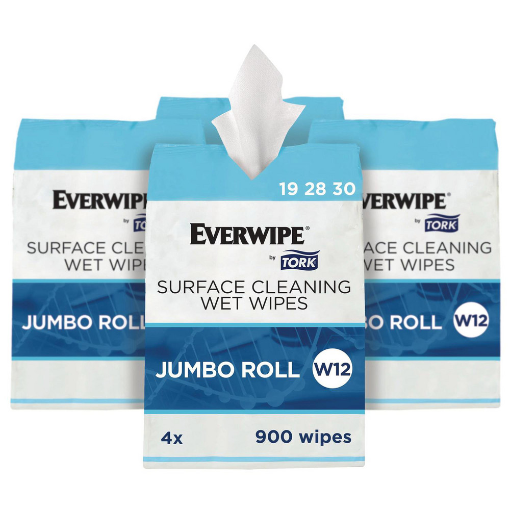 Tork Surface Cleaning Wet Wipe, 1-Ply, 6 x 6, Lemon, White, 900 Sheets, 4/Carton - TRK192830