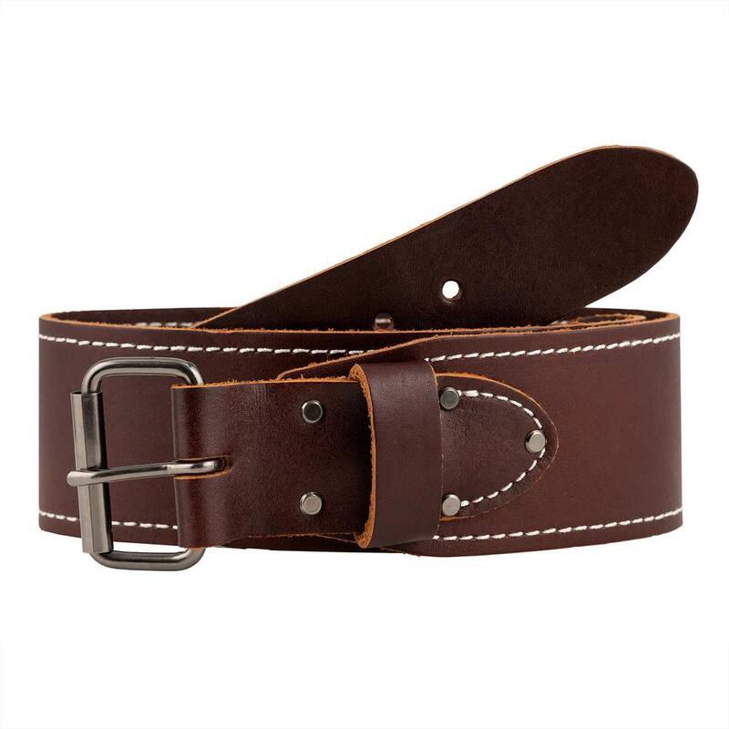 BUCKET BOSS Tapered Leather Work Tool Belt Size Medium (Waists 30 in.- 42 in.) - 55325