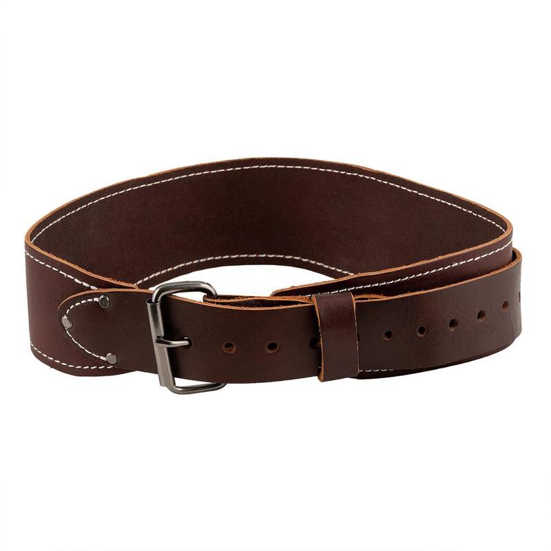 BUCKET BOSS Tapered Leather Work Tool Belt Size Medium (Waists 30 in.- 42 in.) - 55325
