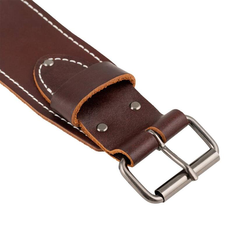 BUCKET BOSS Tapered Leather Work Tool Belt Size Medium (Waists 30 in.- 42 in.) - 55325