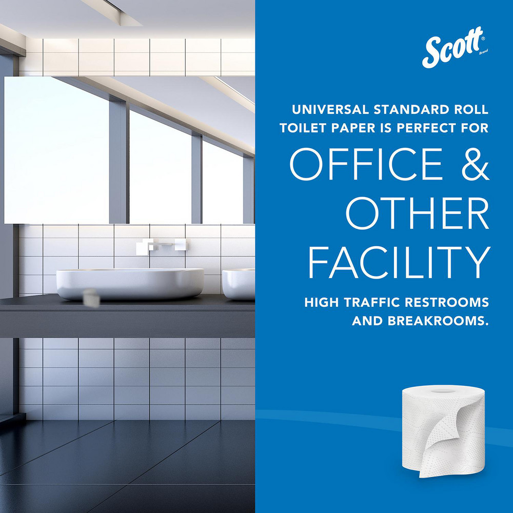 Scott Pro Paper Core High-Capacity Standard Roll Toilet Paper with Elevated Design, 2-Ply, White - 47305