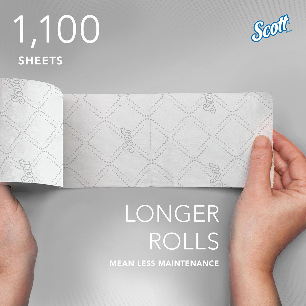 Scott Pro Paper Core High-Capacity Standard Roll Toilet Paper with Elevated Design, 2-Ply, White - 47305