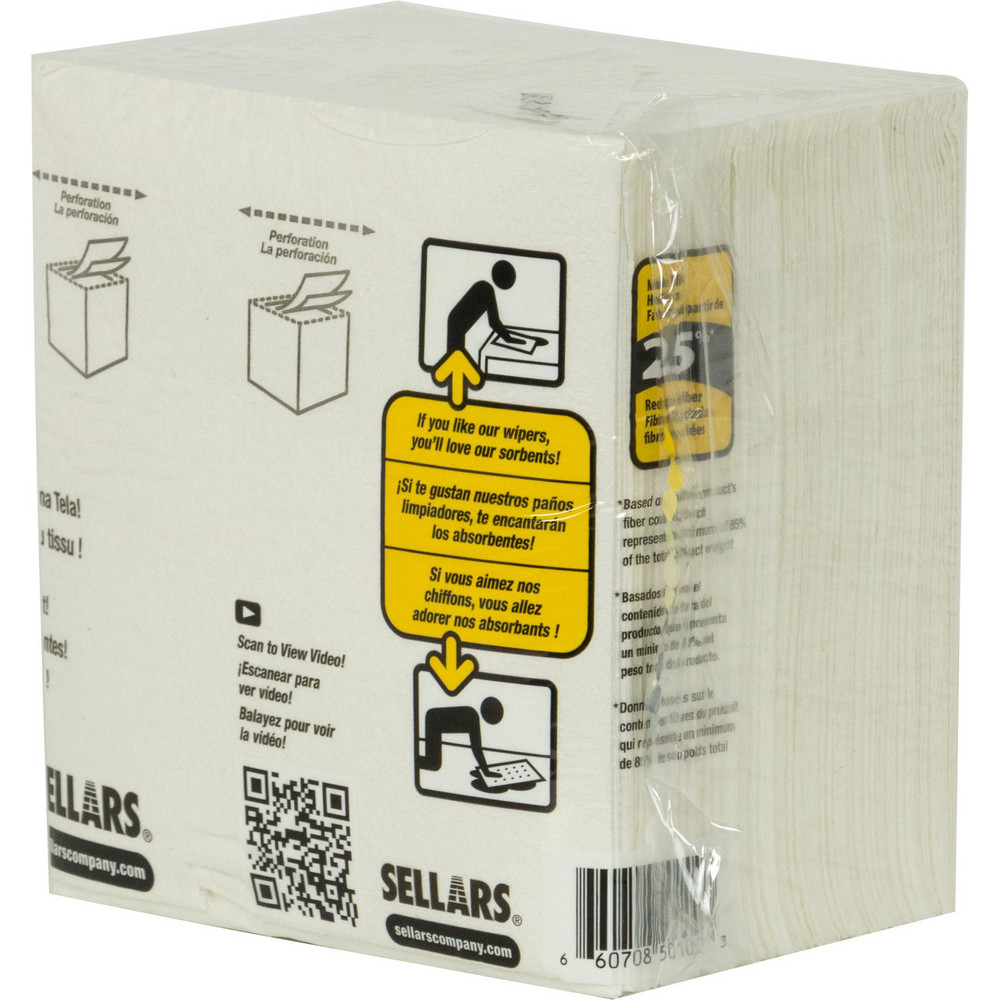 Sellars TOOLBOX Z400 Wipers: Dry, 60 Sheets/Pack, Quarterfold, 13.0" x 11.875", White - 5010001