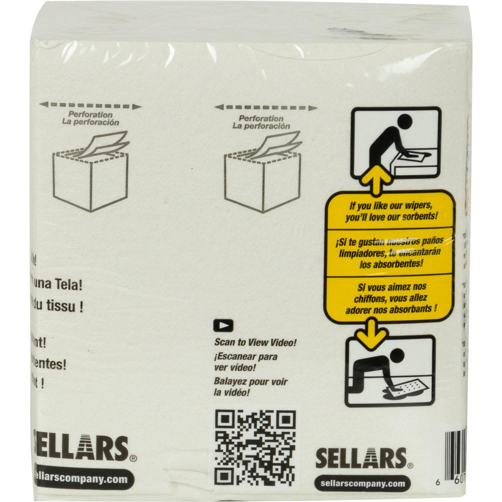 Sellars TOOLBOX Z400 Wipers: Dry, 60 Sheets/Pack, Quarterfold, 13.0" x 11.875", White - 5010001