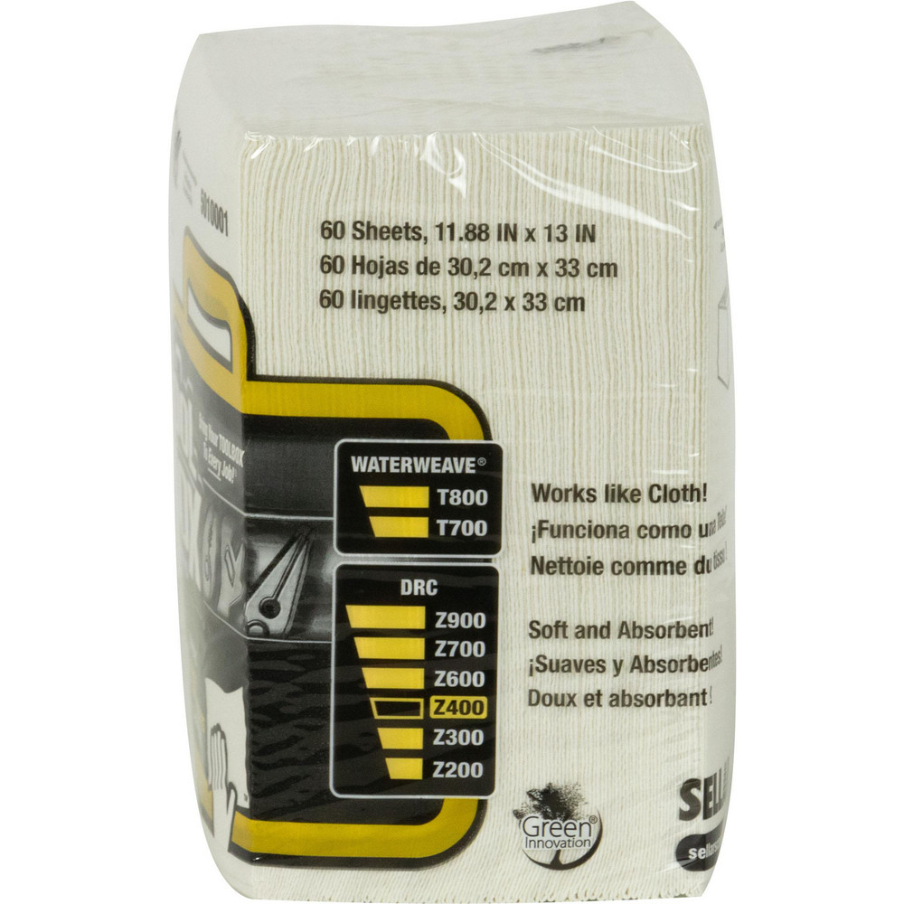 Sellars TOOLBOX Z400 Wipers: Dry, 60 Sheets/Pack, Quarterfold, 13.0" x 11.875", White - 5010001
