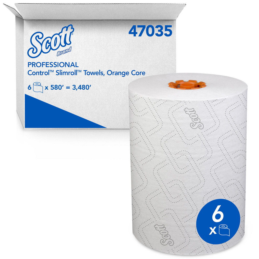Scott Pro Slimroll Hard Roll Towels with Absorbency Pockets, for Orange Core Dispensers, White - 47035
