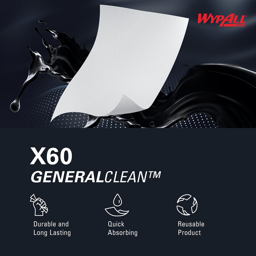 WypAll X60 Shop Towel/Industrial Wipes: Dry, 118 Ct - 89805600/34790