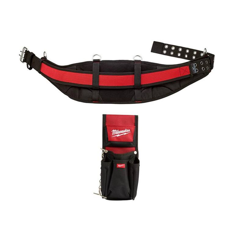 Milwaukee Padded Work Belt with 7-Pocket Compact Utility Pouch (2-Piece) - 48-22-8140-48-22-8118