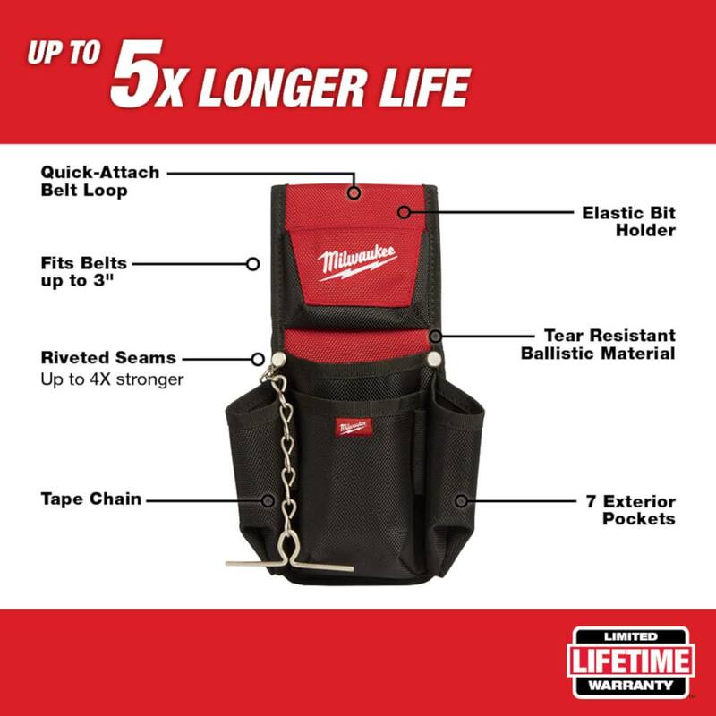 Milwaukee Padded Work Belt with 7-Pocket Compact Utility Pouch (2-Piece) - 48-22-8140-48-22-8118